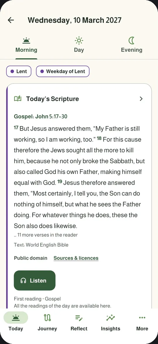 Spend a moment with God: Today’s Scripture and Listen
